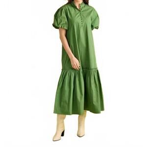 NEW DOUBLE A carly midi dress in boxwood